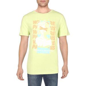 Eleven Paris Mens All Eyes on Me Cotton Crew Neck Graphic T-Shirt Green Size XXL
